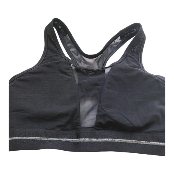 Nike Dri-Fit Women’s Sports Bra Mesh Front & Racerback Black Size Medium - Picture 2 of 5